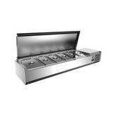 Vitrină ingrediente pizza cu capac 8 GN 1/3, 1800mm, Bonner
